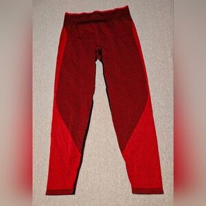 Vs Pink Seamless Heather Red and Maroon Heart Leggings